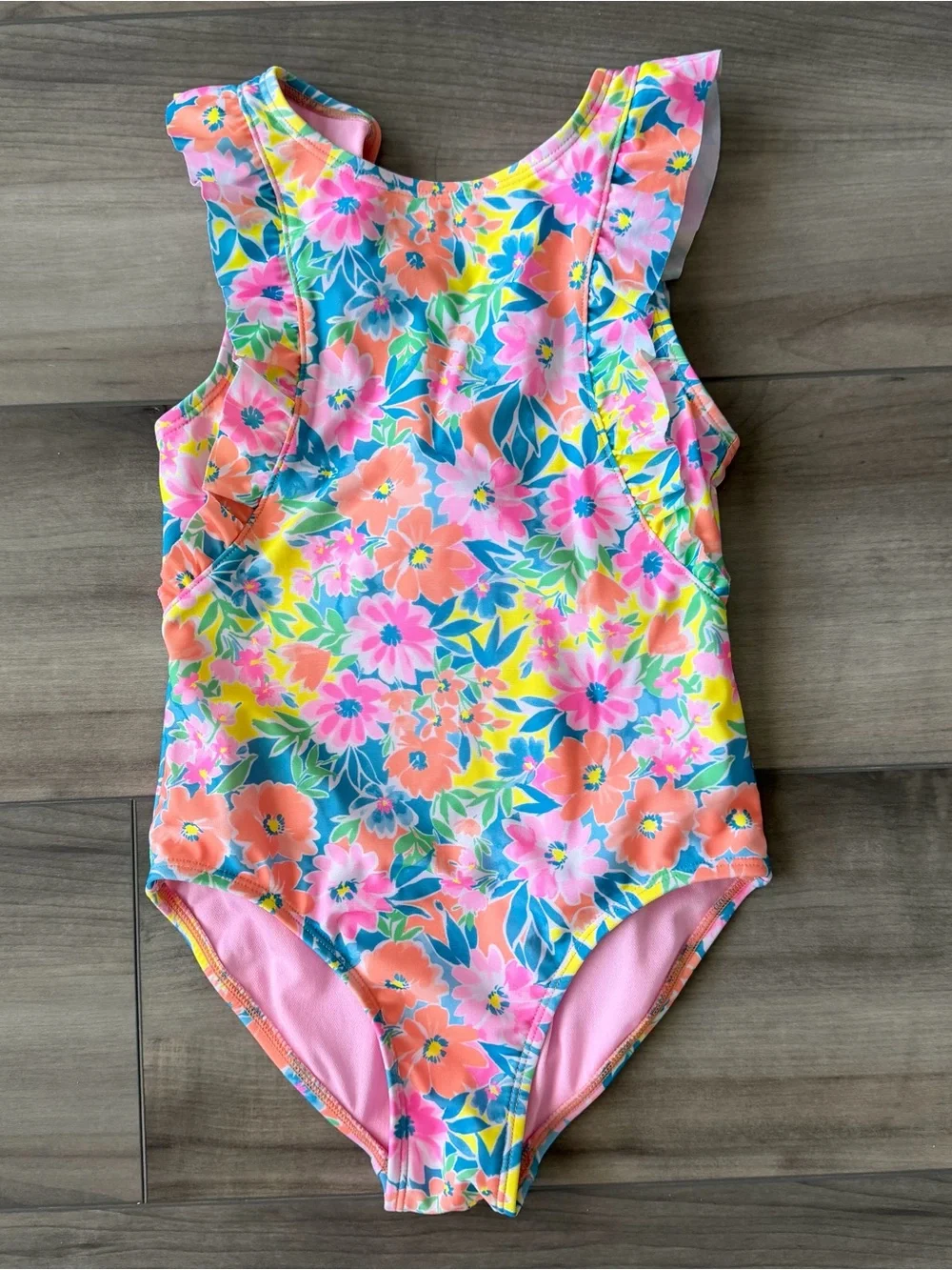 Cat & Jack Girls' Multicolor Floral One-Piece Swimsuit